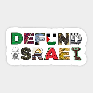 Defund Israel - Palestine Symbols - Front Sticker